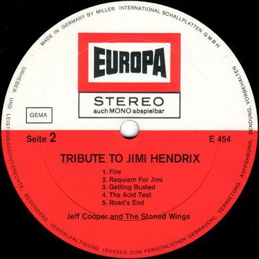 Платівка Джеф Купер і Стон Вінгс |  Jeff Cooper and the Stoned Wings - Tribute to Jimi Hendrix (Vinyl)