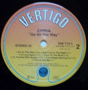 Платівка China - Go All The Way|Китай - Пройти весь шлях