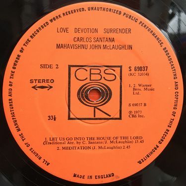 Carlos Santana, Mahavishnu John McLaughlin - Love Devotion Surrender 
