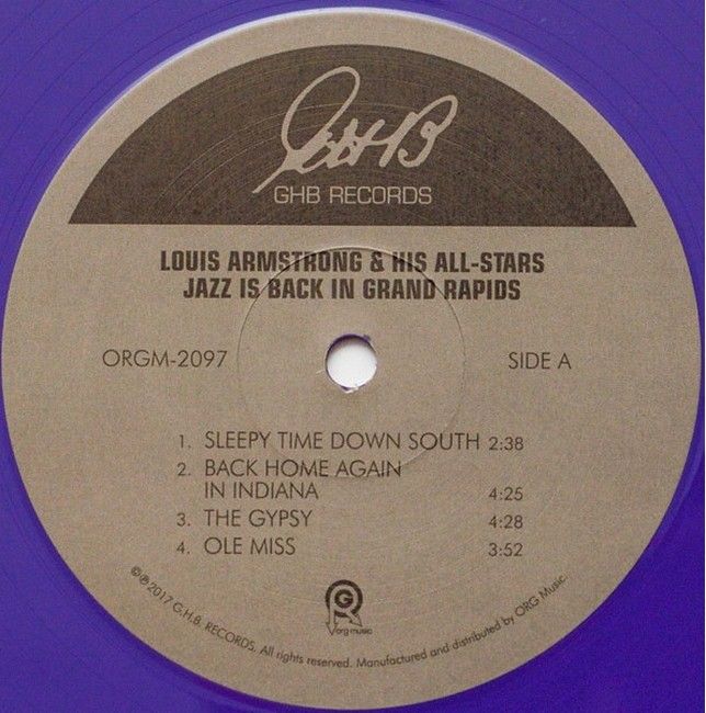 Louis Armstrong – Jazz Is Back In Grand Rapids (2LP, Album, Limited Edition, Reissue, Remastered, Purple Vinyl)