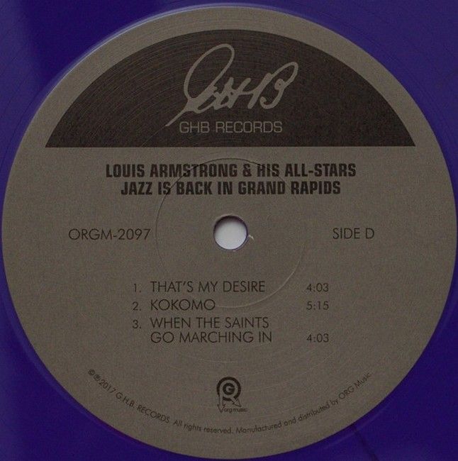 Louis Armstrong – Jazz Is Back In Grand Rapids (2LP, Album, Limited Edition, Reissue, Remastered, Purple Vinyl)