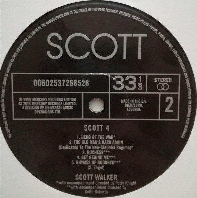 Scott Walker – Scott 4 (LP, Album, Reissue, Remastered, 180 Gram, Gatefold, Vinyl)