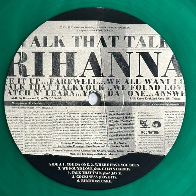 Rihanna – Talk That Talk (LP, Album, Limited Edition, Reissue, Green Emerald Translucent)