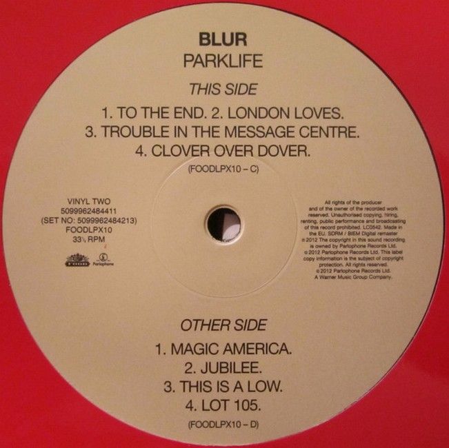 Blur – Parklife (2LP, Reissue, Remastered, Repress, Gatefold Vinyl)